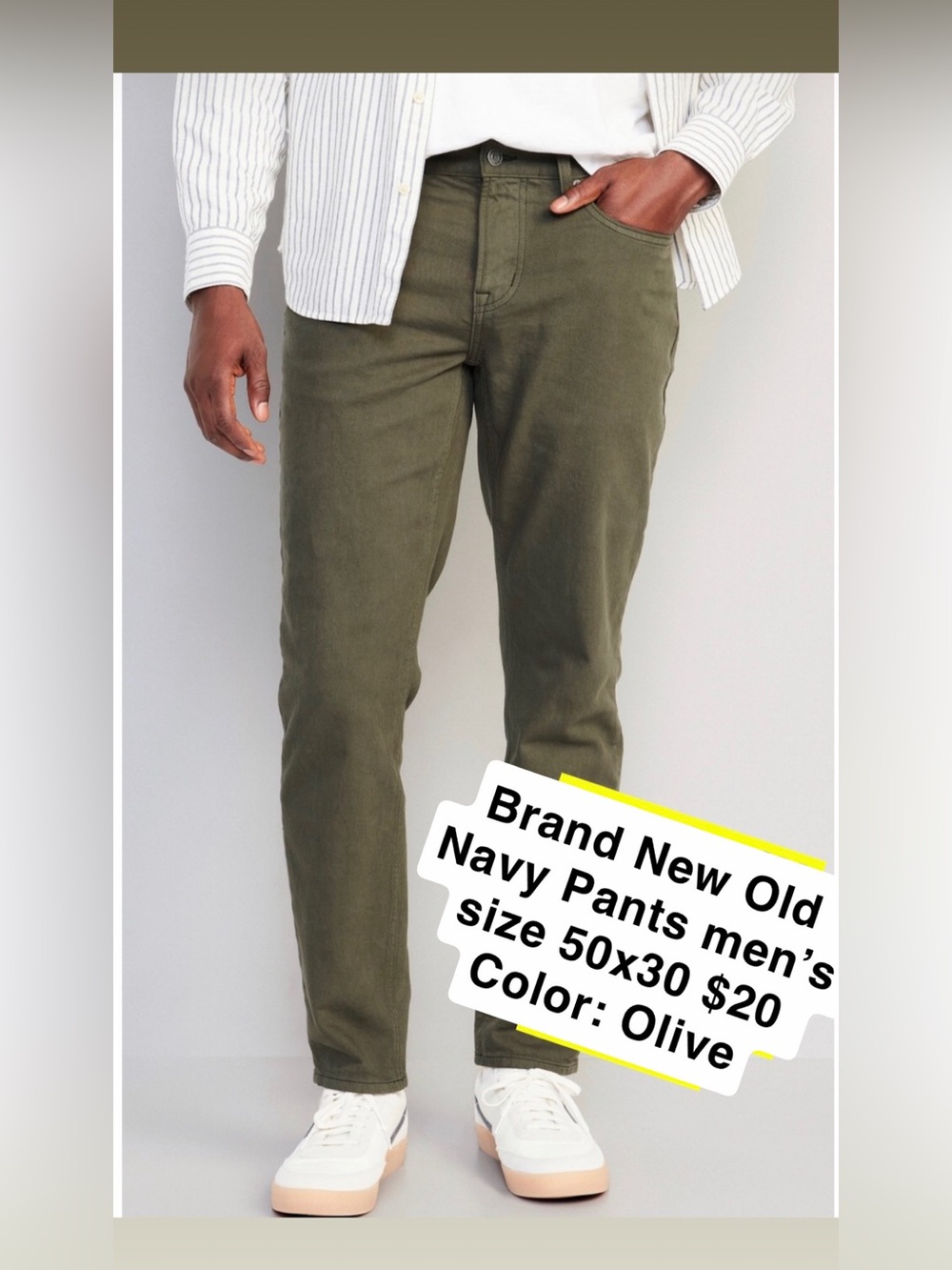 Old Navy Olive Chino Pants for Men